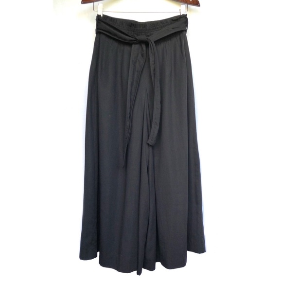 Apiece Apart Baja Tie Waist Wide Leg Culotte Pants black womens size 2 - Picture 5 of 16